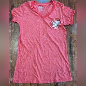 Cincinnati Reds MLB Baseball Shirt Short Sleeve Womens Small V Neck Top Sports